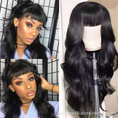 Factory Price Body Wave 100% virgin Human Hair Brazilian Human machine hair Wigs Virgin Hair Wig